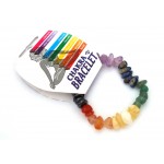 Chakra Gemstone Smooth Pebble Elasticated Bracelet